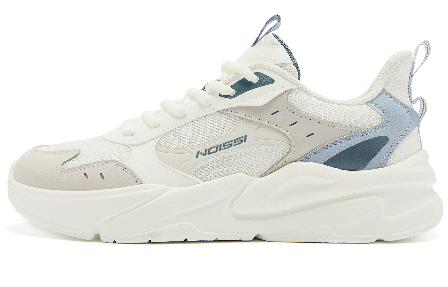 

QIAODAN Высокие легкие дышащие низкие повседневные кроссовки Men's Ivory Slate Blue