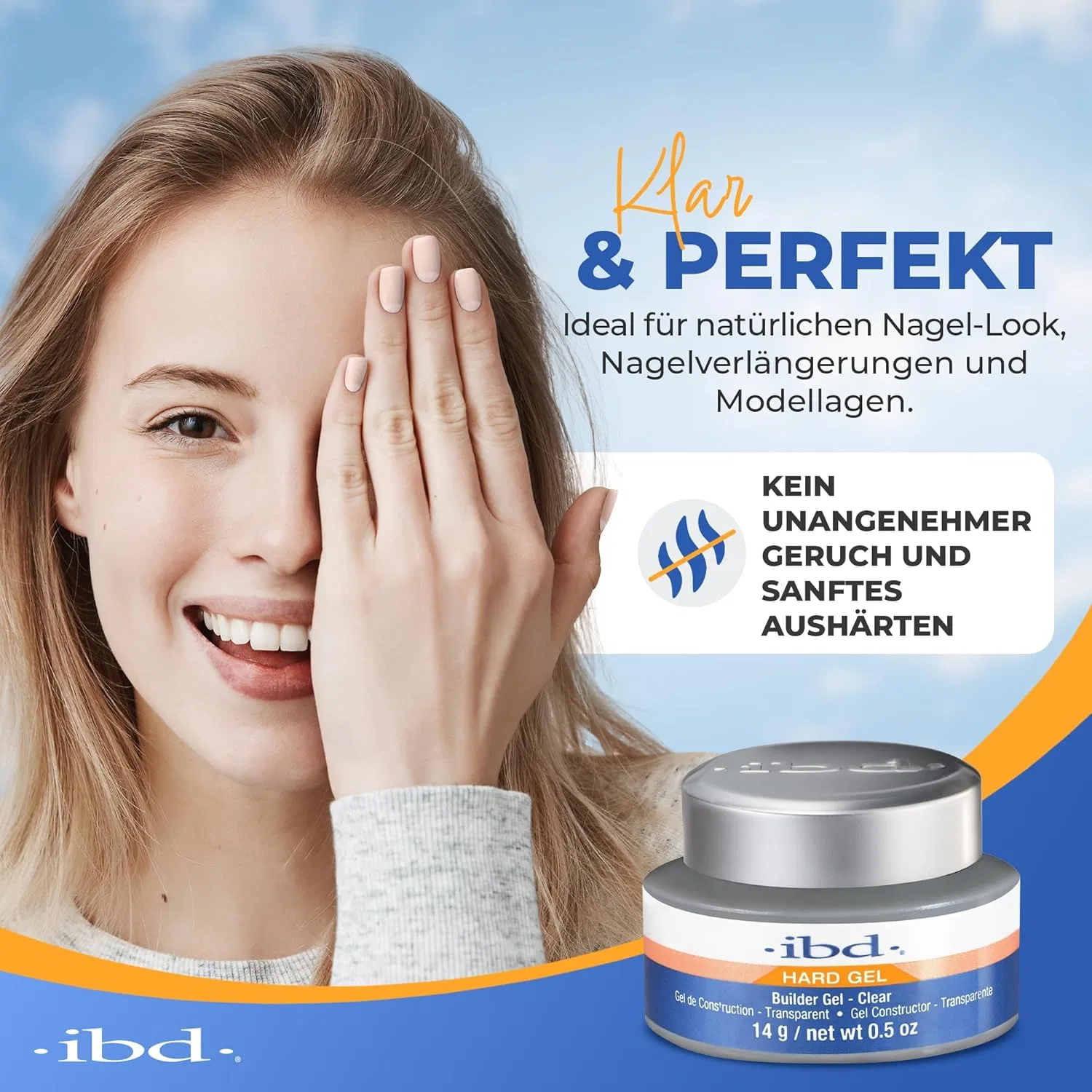 Гель для наращивания ногтей IBD Builder Nail Gel, 14 г, прозрачный Ibd, Klar — фото 3