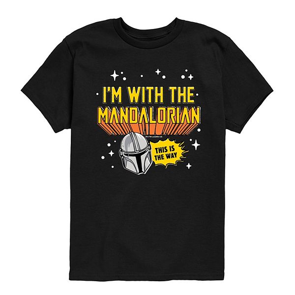 

Футболка с принтом I'm with the Mandalorian для мальчиков 8-20 Star Wars, Black