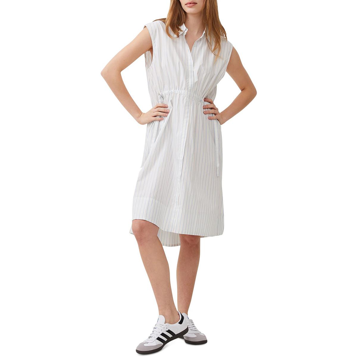 

Женское хлопковое платье-рубашка выше колена French Connection, цвет white/cashmere stripe