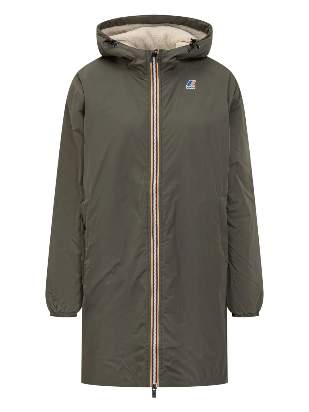 

Длинная куртка с капюшоном K-Way, зеленый