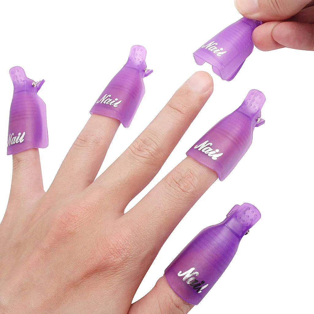 Набор из 10 зажимов для снятия гель-лака Xygk, Purple — фото 2