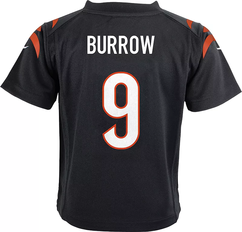 Черная игровая майка Nike Little Kids Cincinnati Bengals Joe Burrow #9 — фото 3
