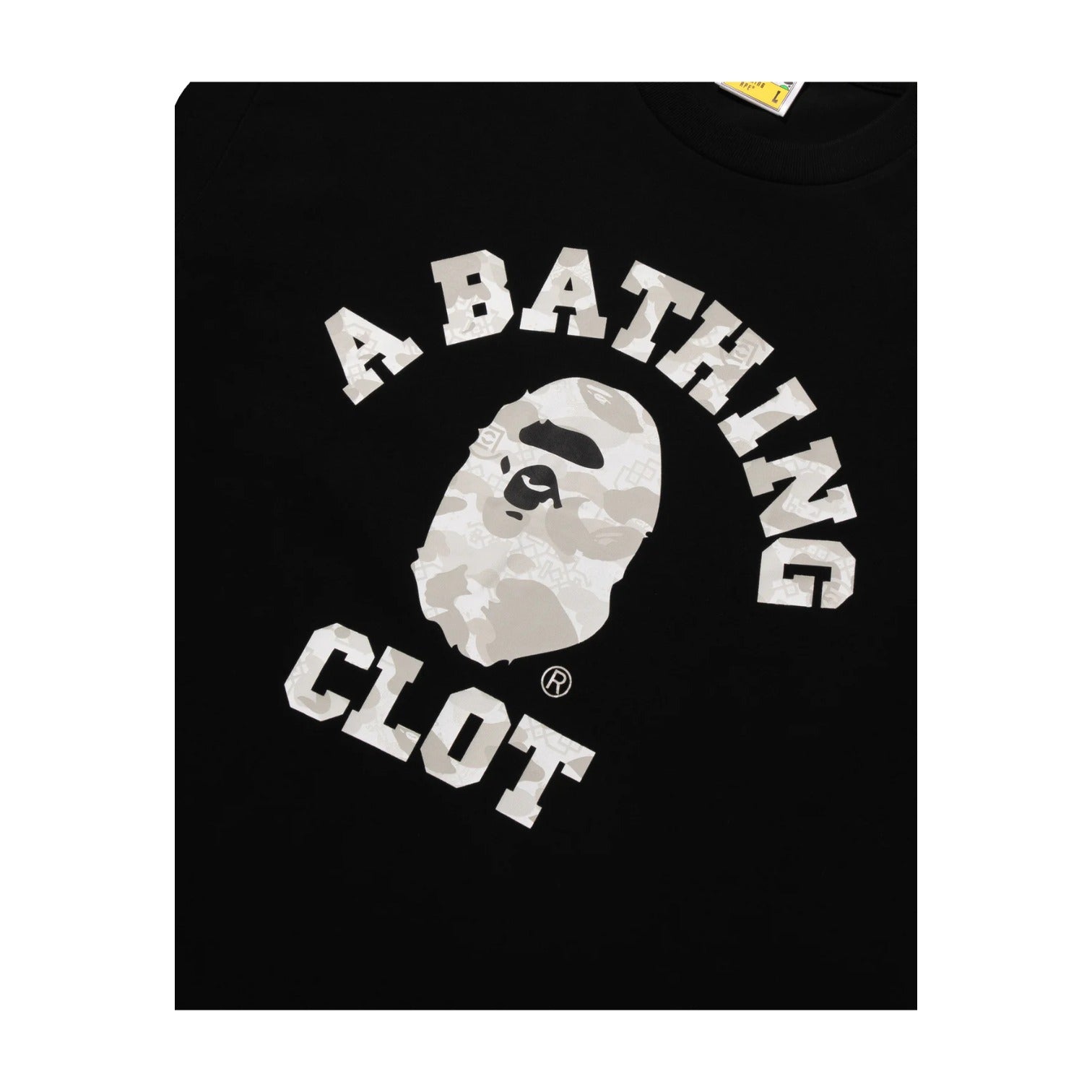 A Bathing Ape Футболка BAPE X Clot Camo College Relaxed Fit, черная — фото 3