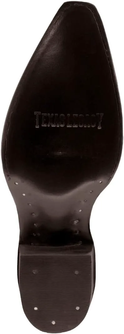 

Мужские коричневые ковбойские сапоги Texas Legacy, западный стиль, цельная кожа, зауженный носок, коричневый