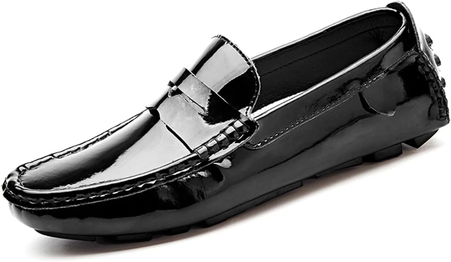 Лоферы мужские из лакированной кожи, Black EXAMEEEU