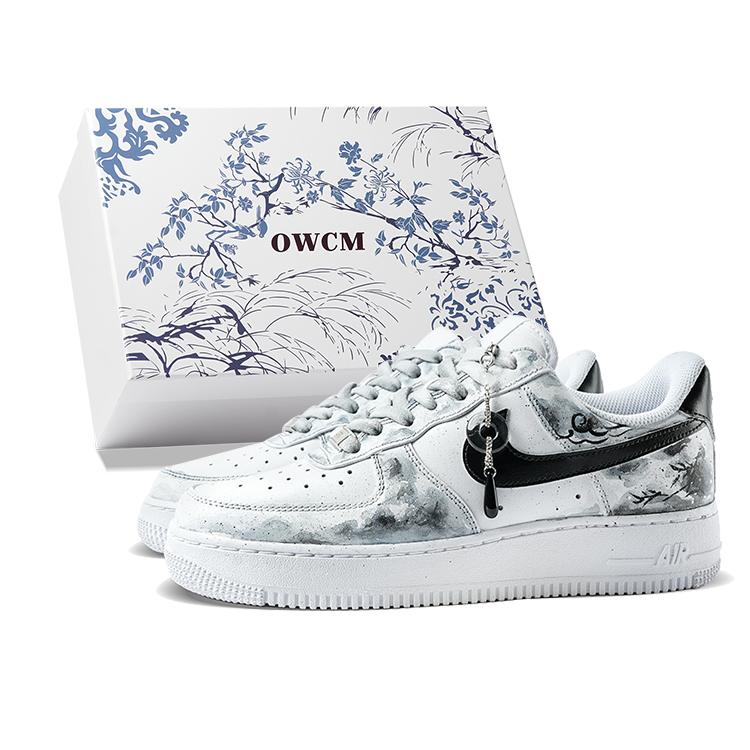 

Nike Кроссовки Air Force 1 для скейтбординга, износостойкие, низкие, мужские, черно-белые