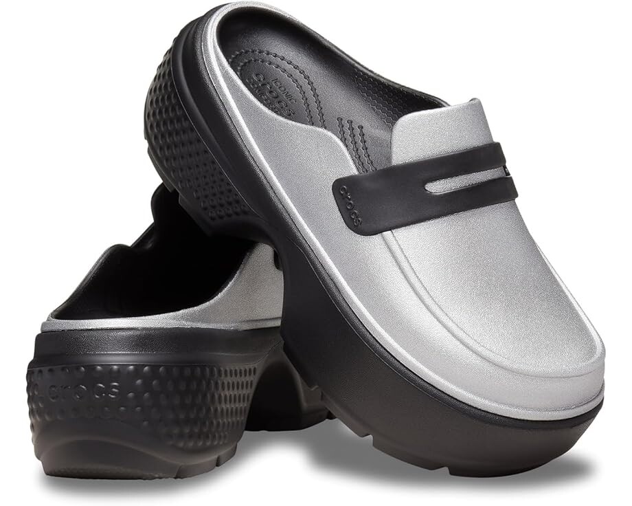 

Сабо Crocs Stomp Loafers, цвет Silver/Black