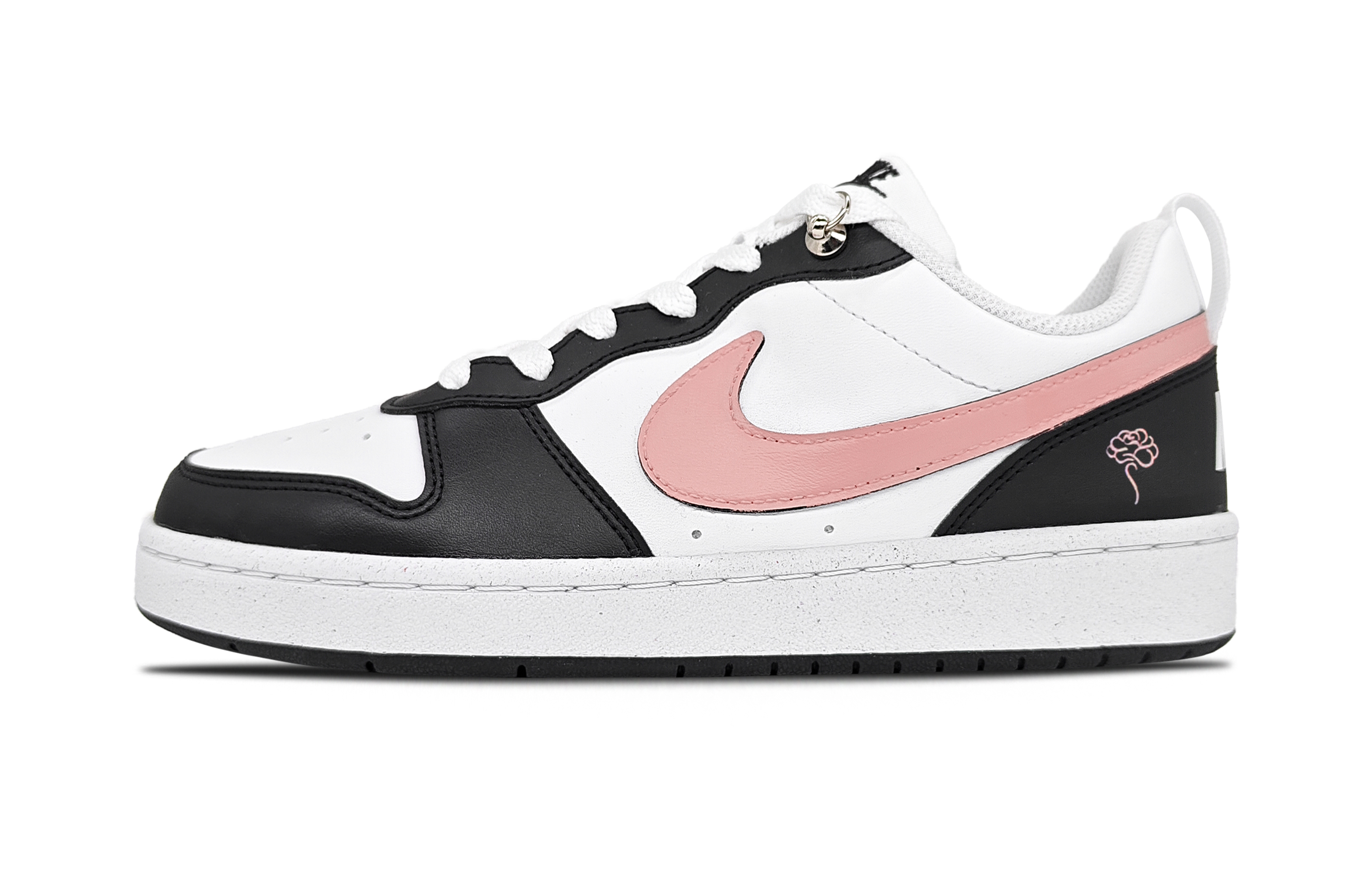 

Nike Детские кроссовки для скейтбординга Court Borough Crimson Night Rose с нескользящей подошвой, износостойкие, белые, для подростков