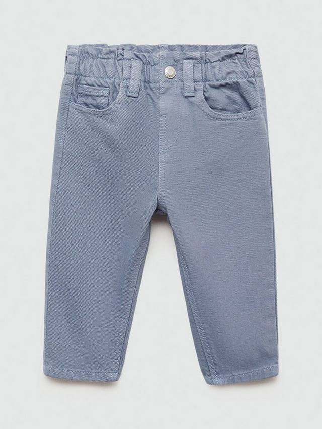 

Детские джинсы-бумажные пакеты Mango, цвет Light Pastel Blue