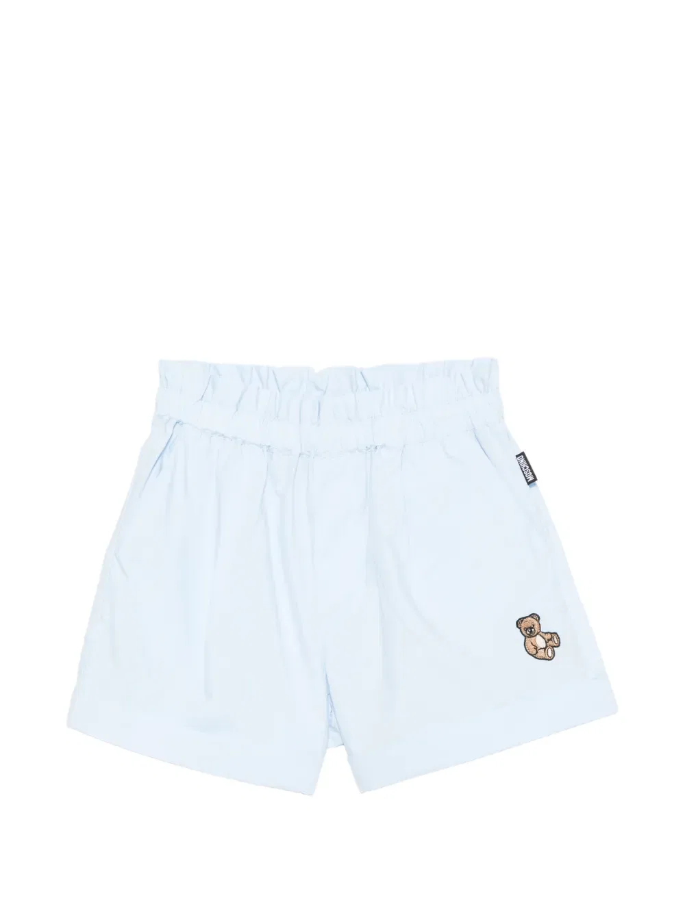 Эластичные вышитые шорты Moschino Kids, синий