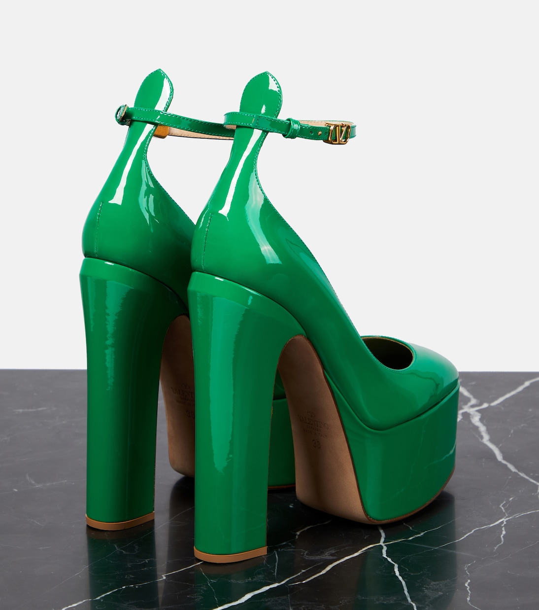 Туфли-лодочки Tan-Go 155 из кожи на платформе Valentino Garavani, Gea Green — фото 3