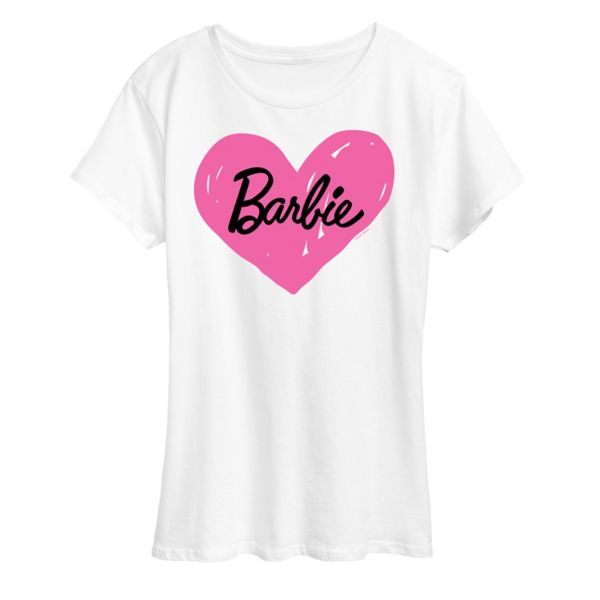 

Женская футболка с ручной росписью и логотипом в виде сердца Barbie, белый
