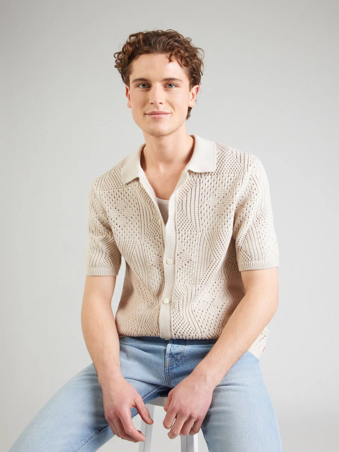 Вязаный кардиган 'рубашка для похода' Levi'S , Beige — фото 3