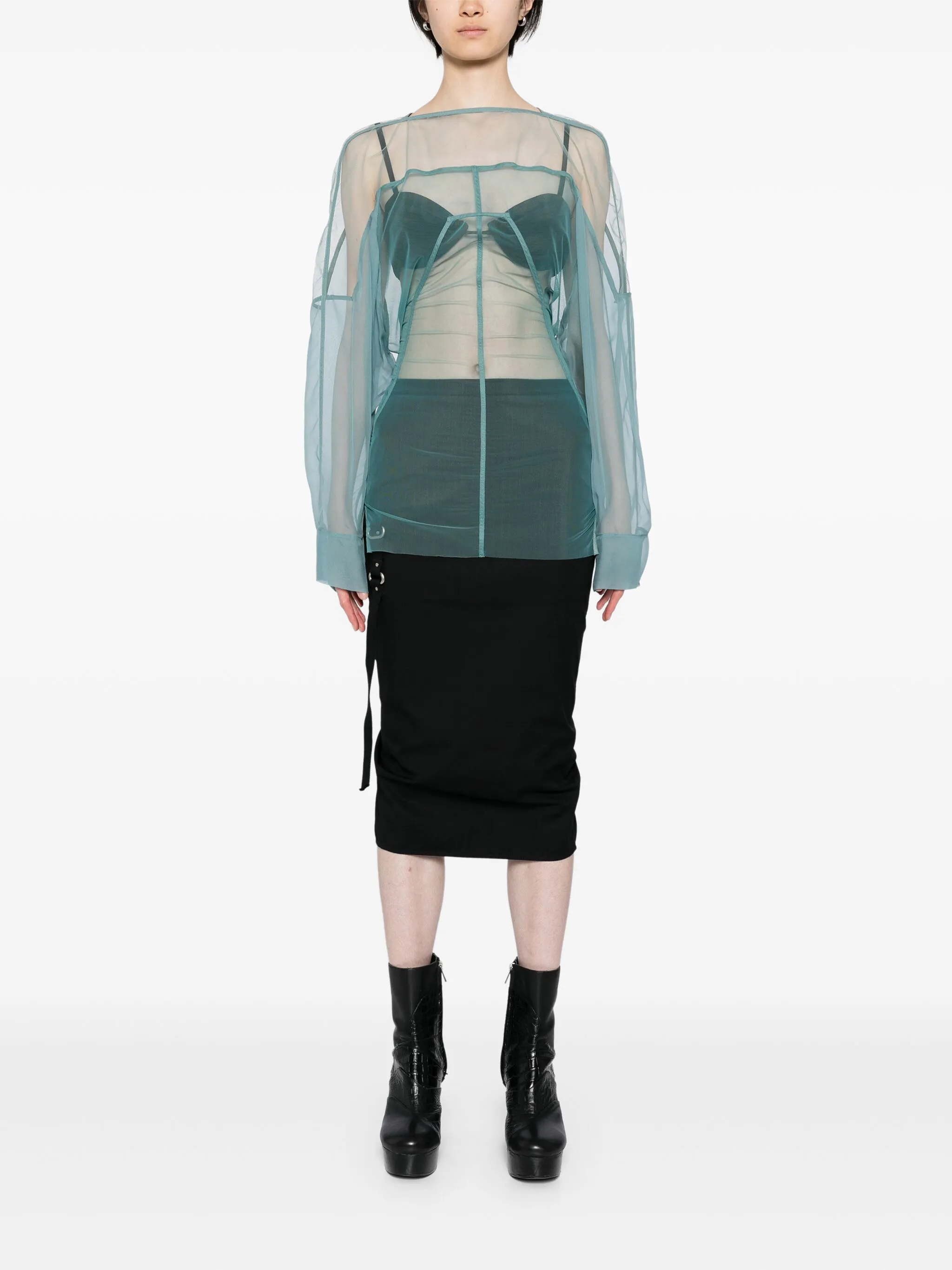Топ Hollywood Rick Owens, зеленый — фото 2