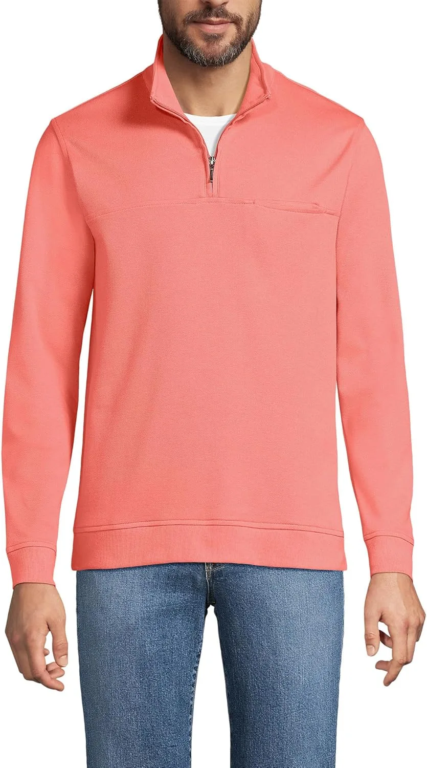 

Мужская поло Lands' End с длинным рукавом и молнией на четверть