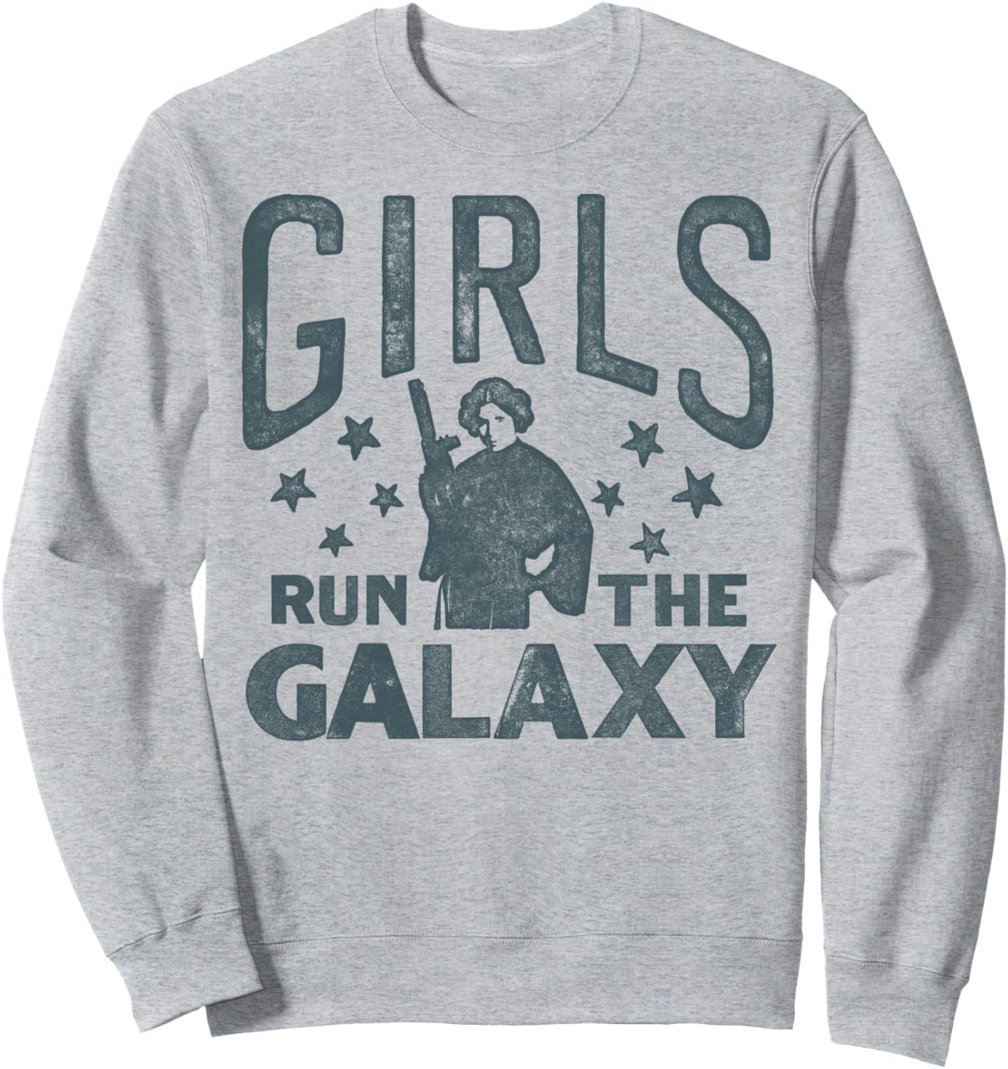 

Толстовка с изображением принцессы Леи из «Звездных войн» и надписью «Girls Run The Galaxy», серая Star Wars
