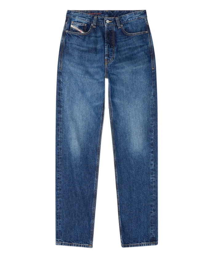 

Синие джинсы прямого кроя с зауженными штанинами Diesel, синий