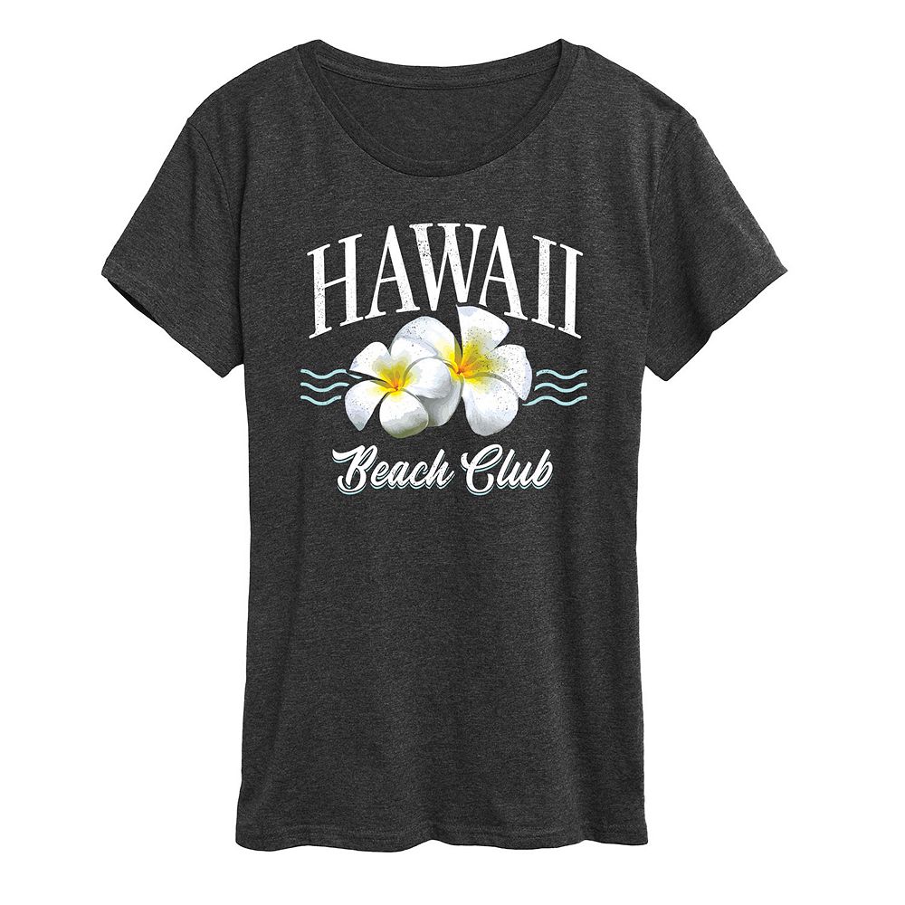 

Женская футболка с рисунком Hawaii Beach Club, цвет Heather Charcoal