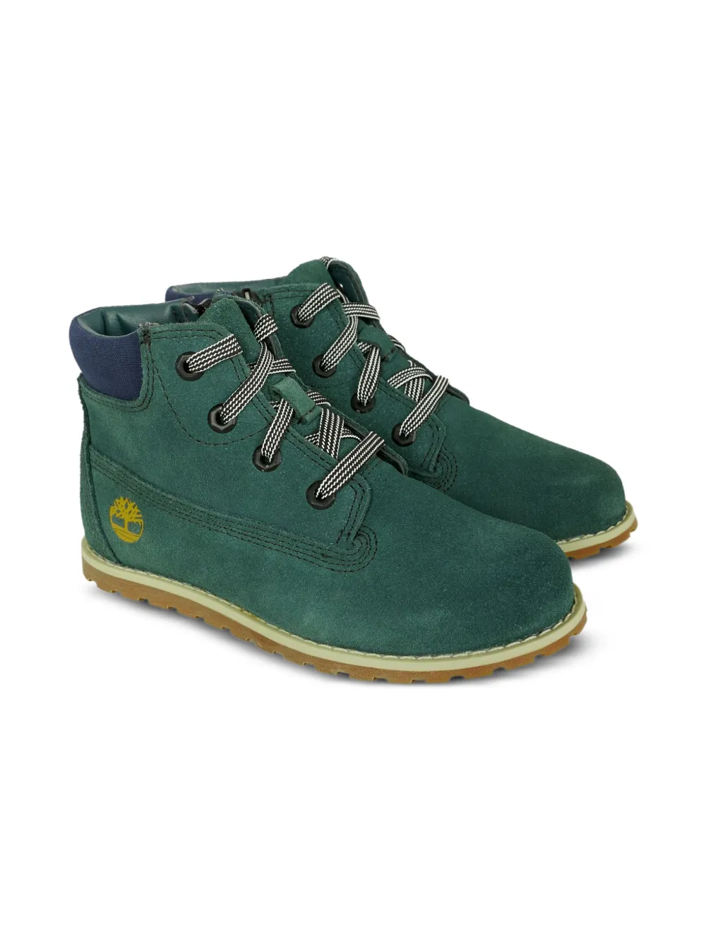 

Ботинки на шнуровке с логотипом Timberland Kids, зеленый