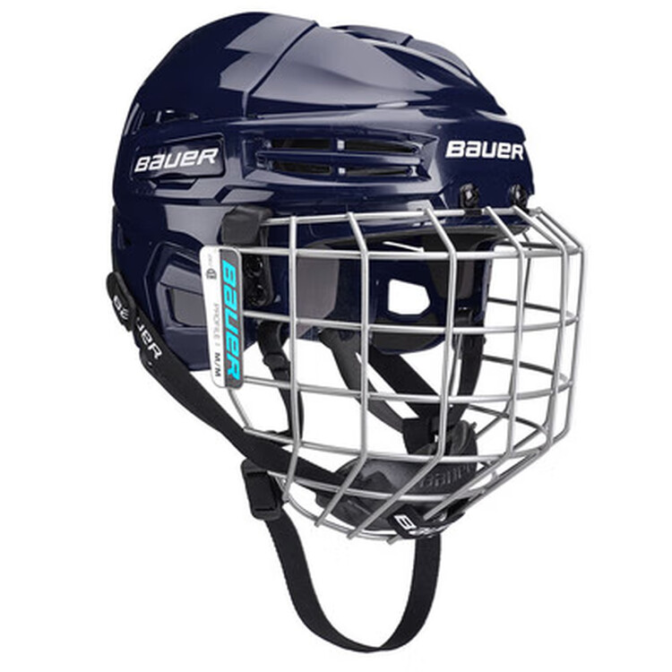 

BAUER Новая модель, детский и взрослый хоккейный шлем, противоударный, без сдавливания головы, азиатская версия, защитное снаряжение, в наличии, темно-синий с визором, размер S