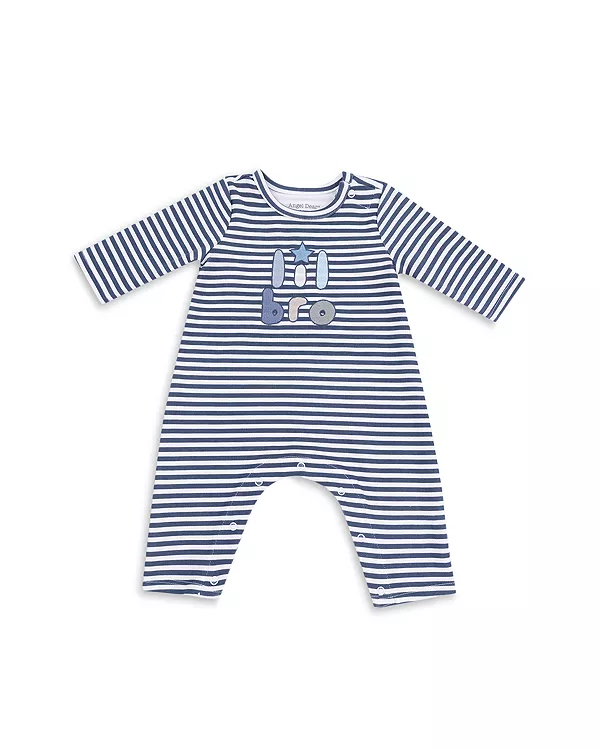 

Детский комбинезончик для младшего брата с вышивкой в полоску - для малышей Angel Dear, синий