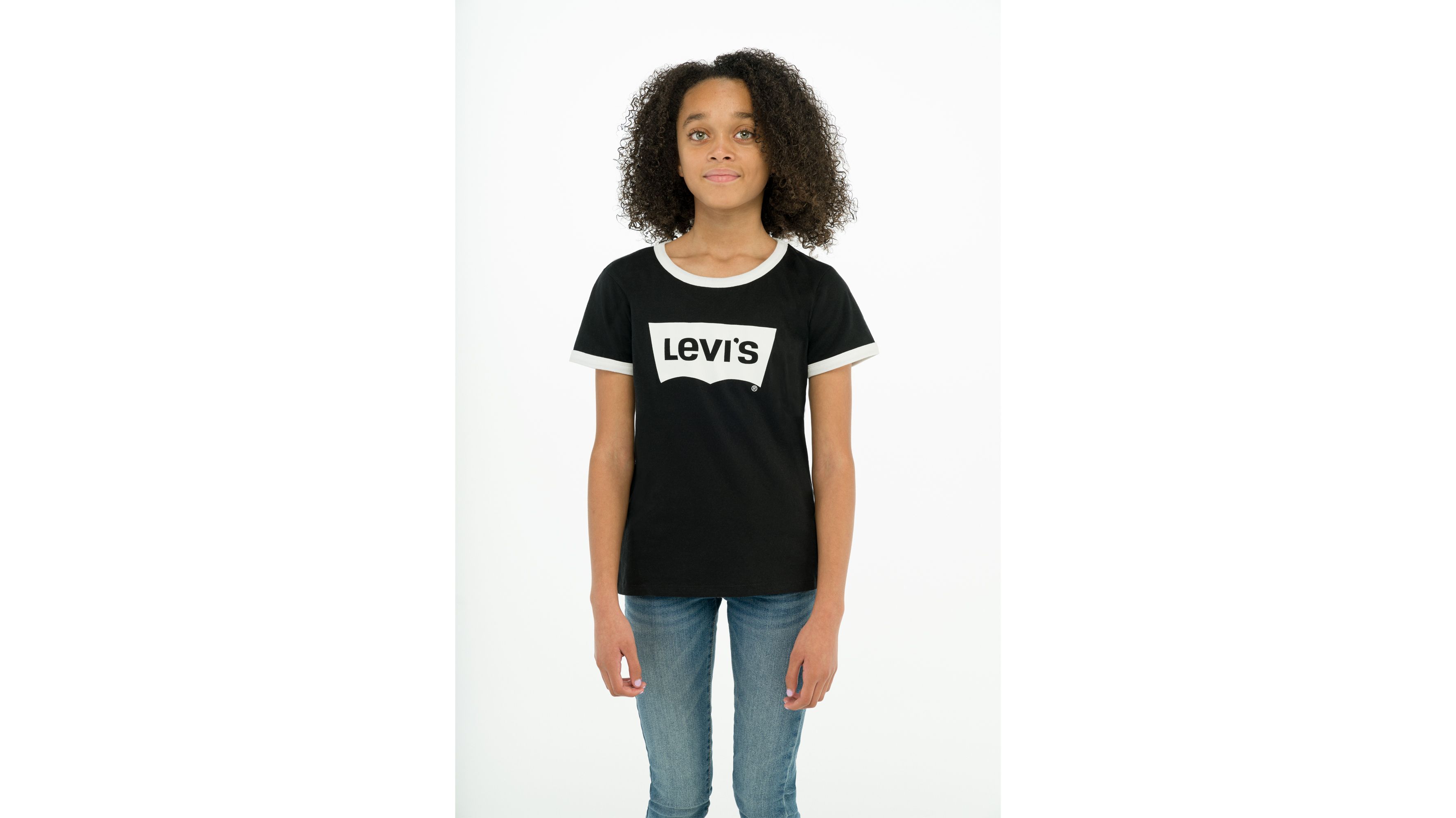

Футболка Retro Ringer для больших девочек S-XL Levi's, цвет Black