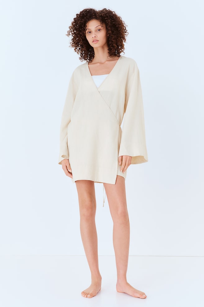 

Халат из льняной смеси H&M, бежевый