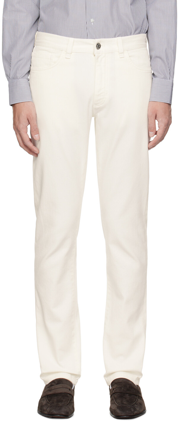 

Белые джинсы с нашивками Zegna