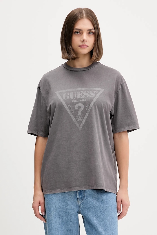 

Хлопковая футболка Guess Originals, серый