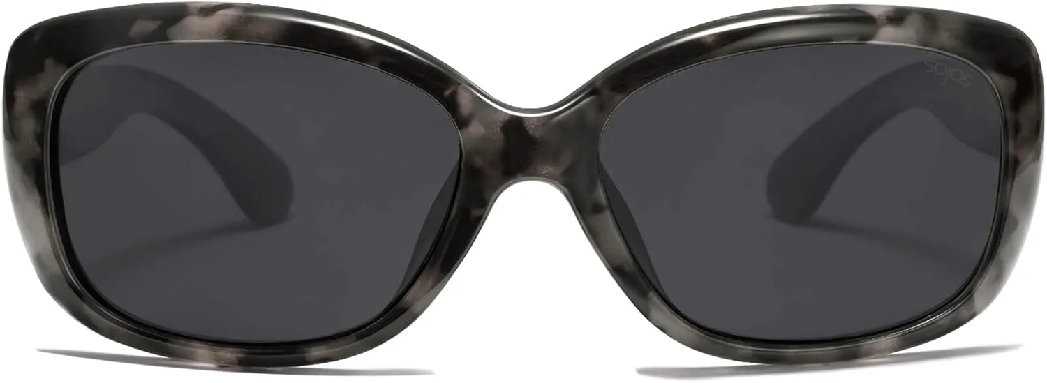 

Винтажные квадратные солнцезащитные очки SOJOS для женщин, поляризованные, с защитой от УФ-излучения, оправа цвета гавана, модель SJ2111, Black Tortoise/Grey