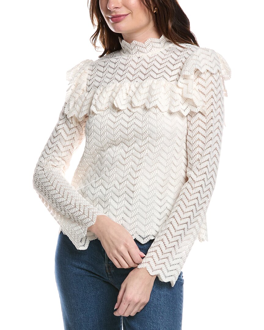 

Кружевной топ Rebecca Taylor Chevron, розовый