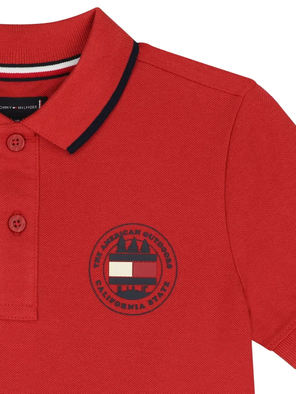Поло с логотипом Tommy Hilfiger Junior, красный — фото 3