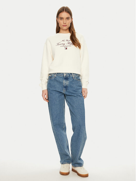 Толстовка обычного кроя Modern Script WW0WW43844 Tommy Hilfiger, экрю — фото 2