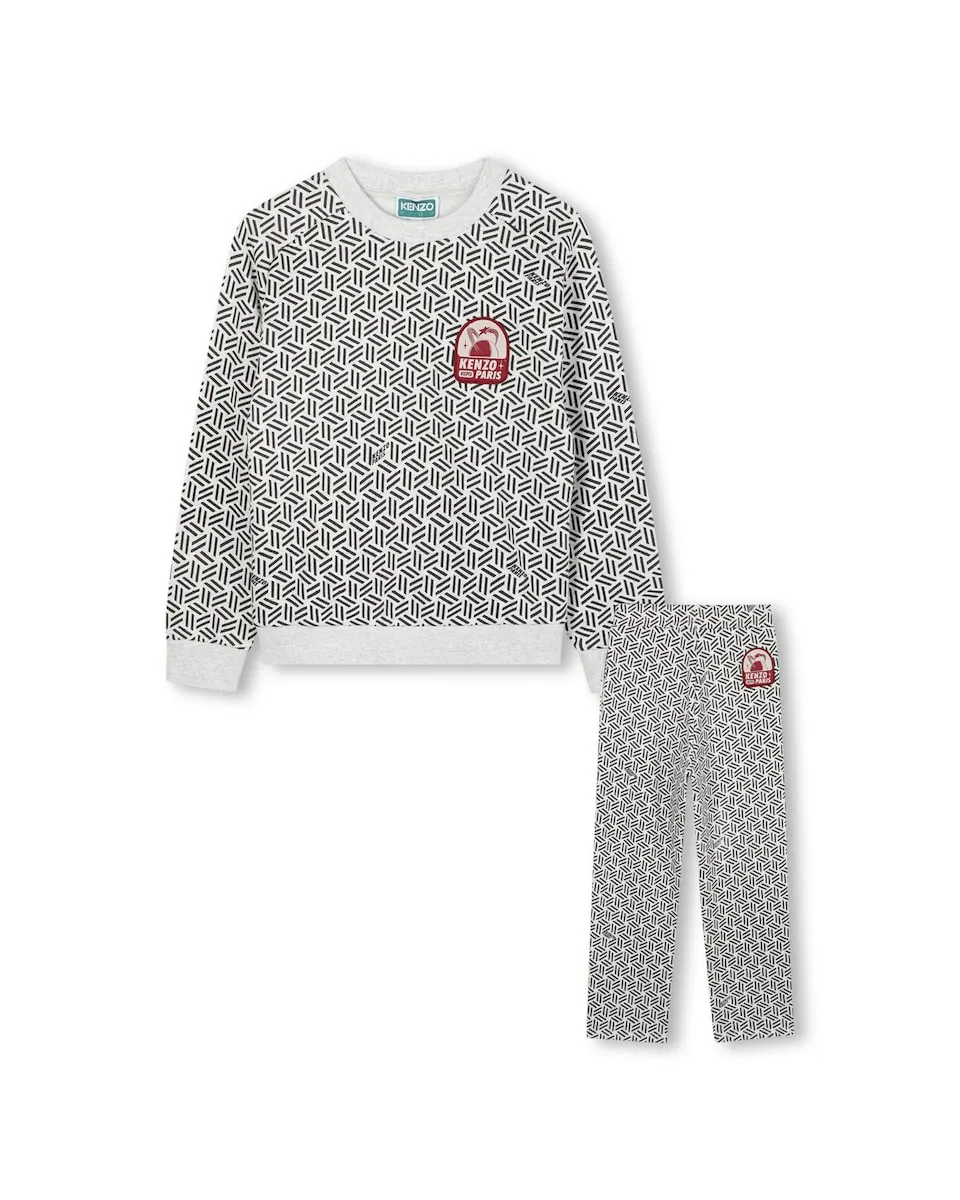 

Детский комплект из хлопка с принтом Kenzo Kids, серый