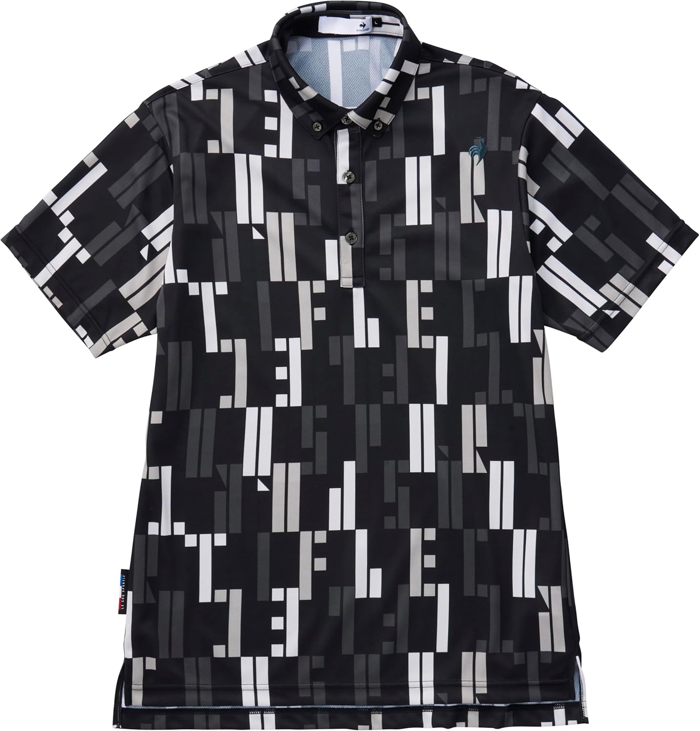 

Мужская поло-рубашка для гольфа Le Coq Sportif LG4FHS04M с принтом логотипа по всей поверхности, эластичная, влагоотводящая, быстросохнущая, черный