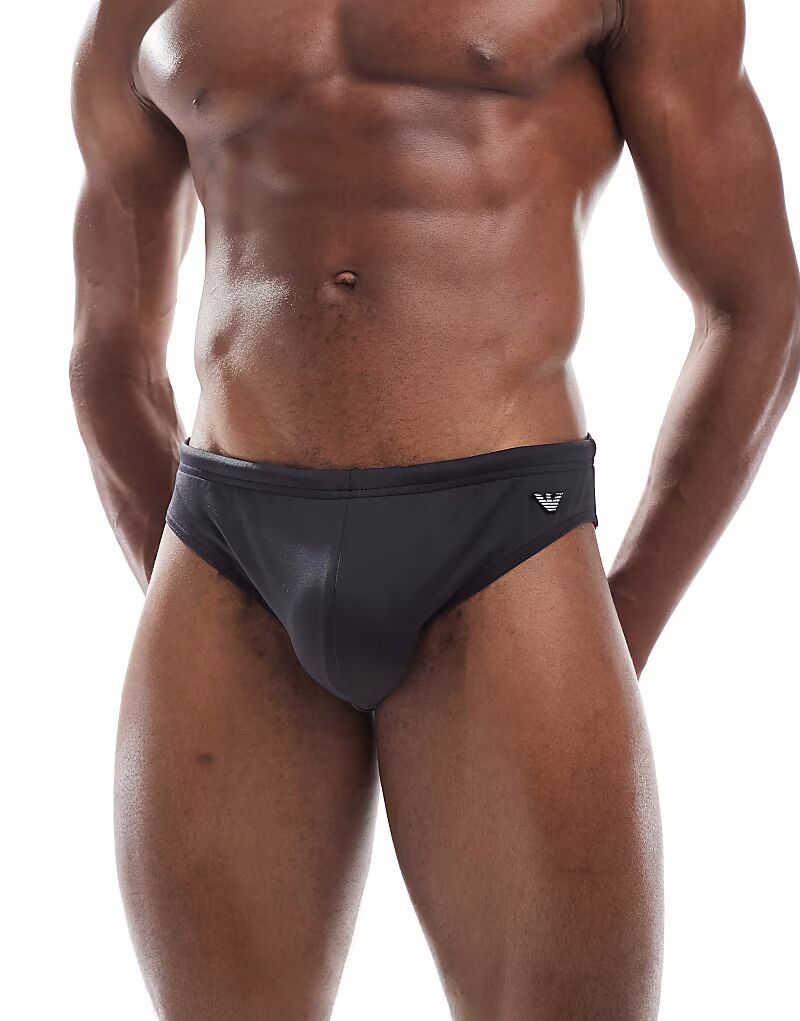 

Трусы-брифы с логотипом Emporio Armani Bodywear черного цвета