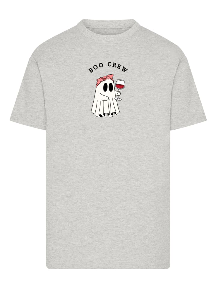 

Футболка Boo Crew Drinking Ghost Halloween в пестром сером цвете F4NT4STIC