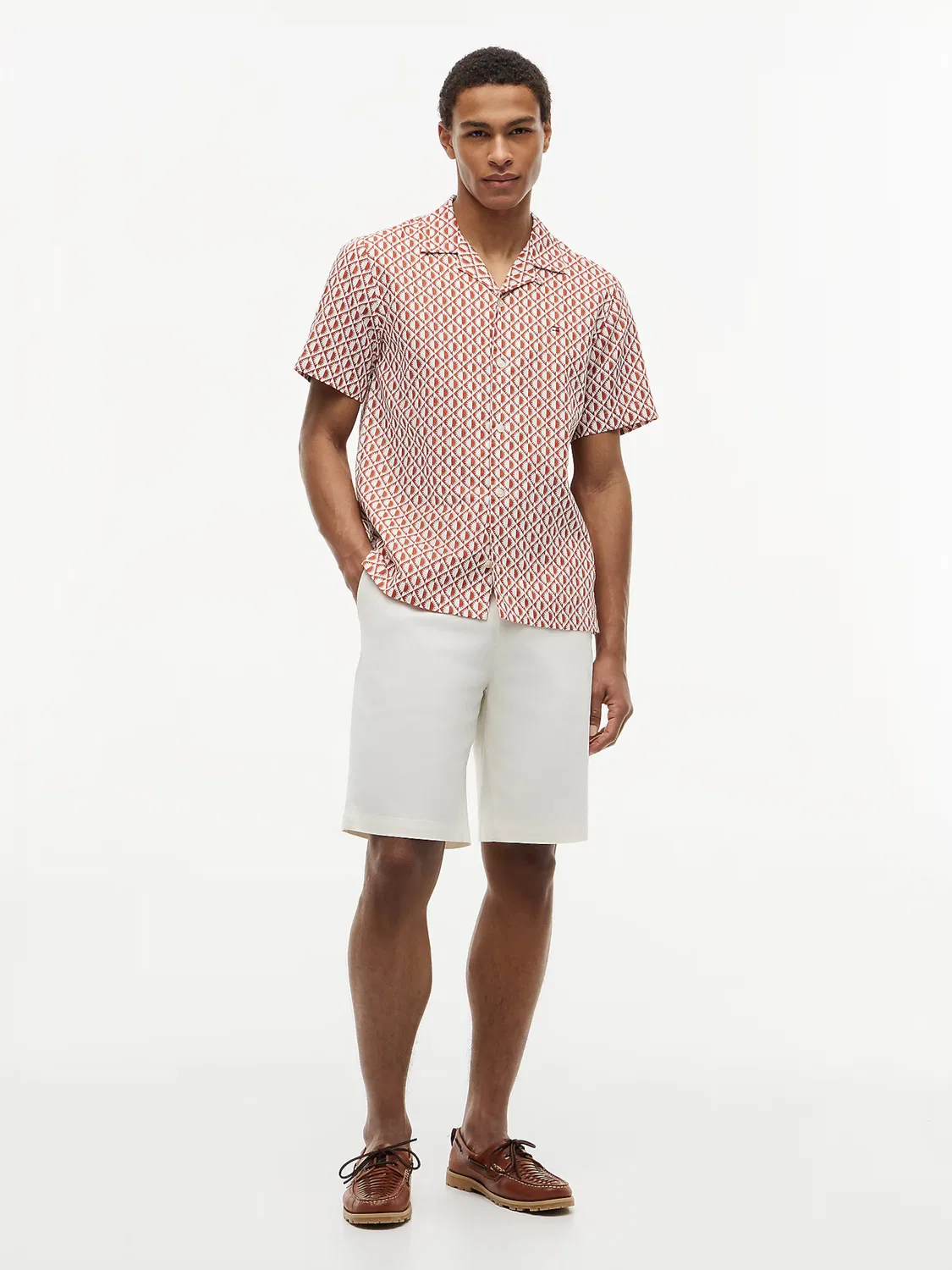 Рубашка на пуговицах стандартного кроя Tommy Hilfiger, Light Brown — фото 3