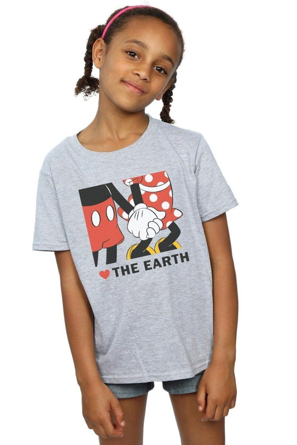 

Хлопковая футболка с Микки Маусом Heart The Earth Disney, серый