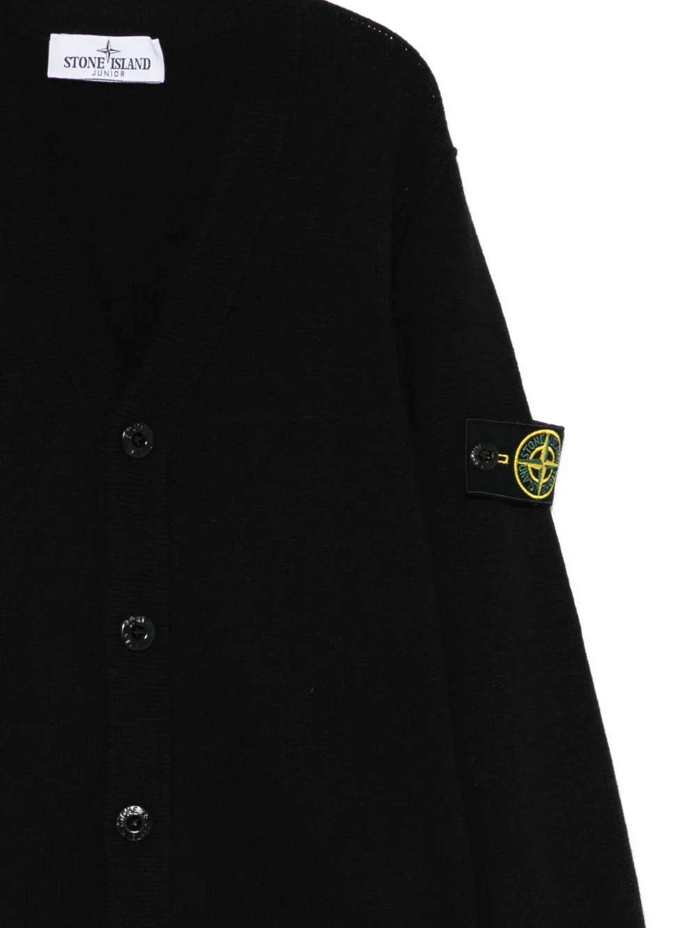 Кардиган с нашивкой-логотипом Stone Island Junior, черный — фото 3