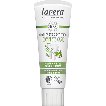 

Зубная паста Lavera Complete Care 5 в 1 Защита Органическая мята и фторид натрия Веганская натуральная косметика 75 мл