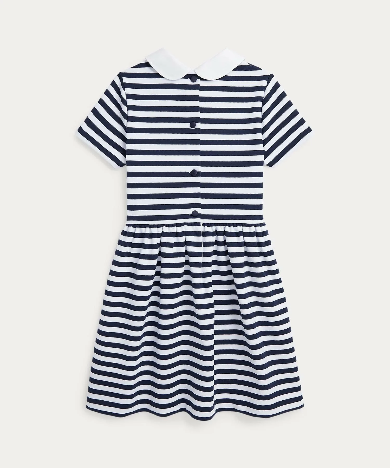 (Девочки 2-6 лет) Полосатое платье из ткани понте Polo Ralph Lauren, 410 Navy — фото 2