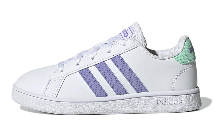 

GRAND COURT Kids Скейтбординг Кроссовки Детские низкие белые/фиолетовые Adidas Neo