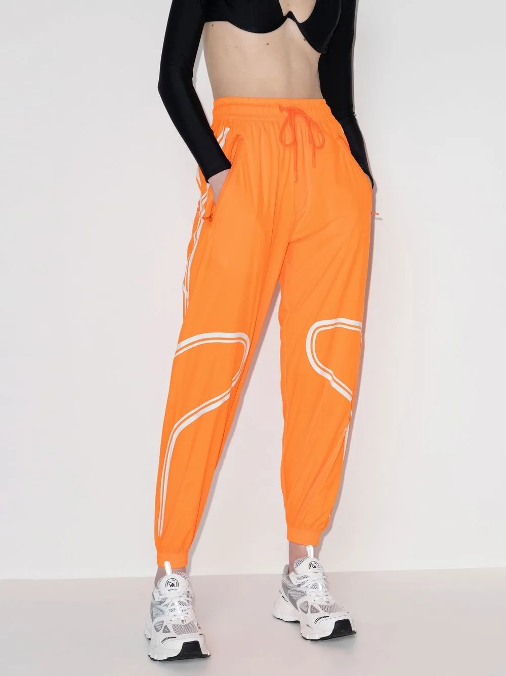 Легкие спортивные брюки с логотипом Adidas By Stella Mccartney, оранжевый — фото 2