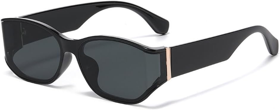 

Модные женские солнцезащитные очки с изогнутыми линзами 2025 года: для путешествий на открытом воздухе, уличного стиля, вождения, защиты от солнца и УФ-излучения PRSTNN, Black Gray