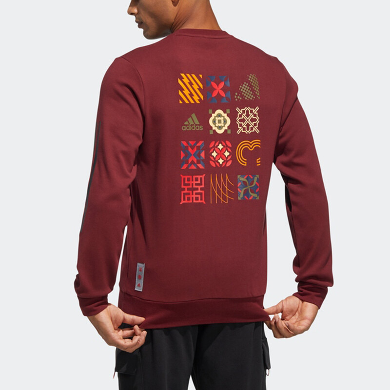 Толстовка Adidas темно-красная — фото 4