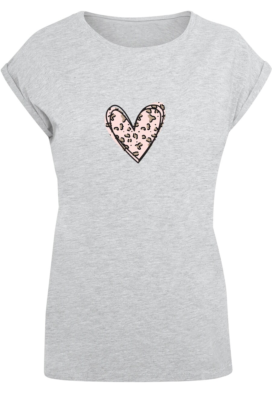 

Рубашка Merchcode Valentines Day - Leopard Heart, пятнистый серый