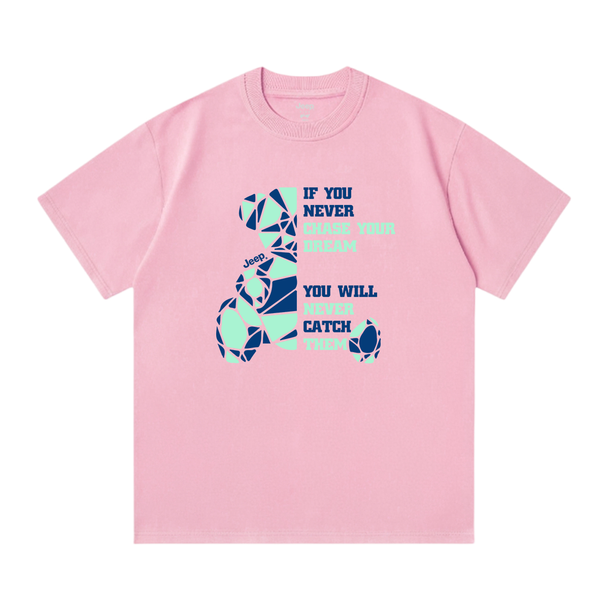 

Футболка для школьников с круглым вырезом Moderate Jeep, sky розовый