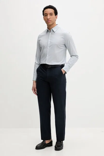 Рубашка из хлопка с эластаном slim fit Calvin Klein, зеленый — фото 2